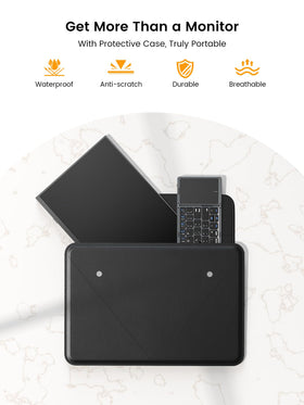 UPERFECT protective case shown with monitor during travel