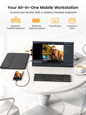 UPERFECT portable monitor side ports illustrate easy connectivity