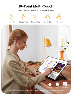 UPERFECT 15.6-inch monitor with keyboard attached for on-the-go productivity