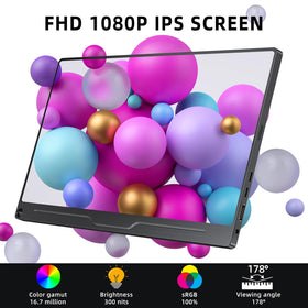 UPERFECT portable monitor side ports showing HDMI and USB-C for versatile connections