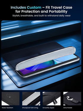 UPERFECT travel-friendly monitor on a compact desk for on-the-go work