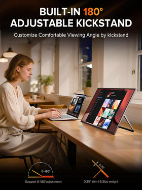 Portrait mode on UPERFECT 24.5-inch monitor with adjustable stand.