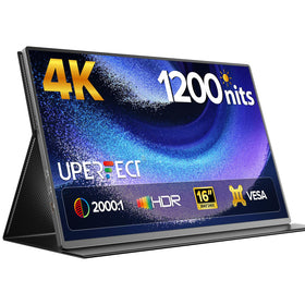 UPERFECT portable 4K monitor shows crisp detail on 16-inch display for travel and work