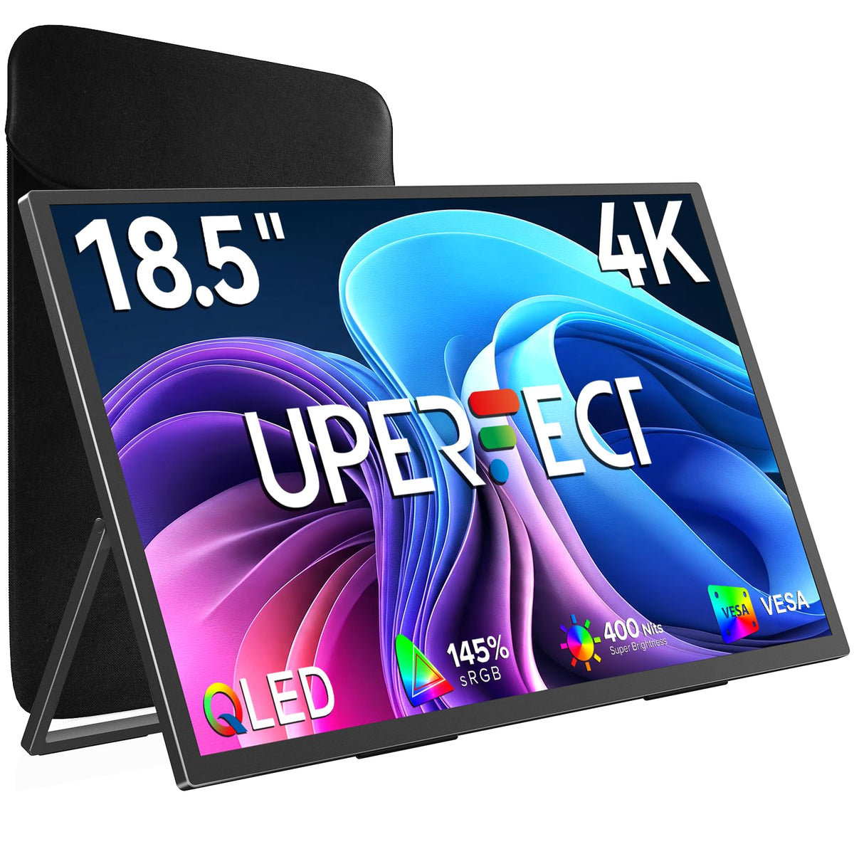 UPERFECT 4K portable monitor front view for crisp work visuals