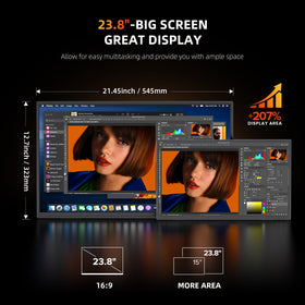 UPERFECT portable monitor 400-nit brightness supports bright rooms.