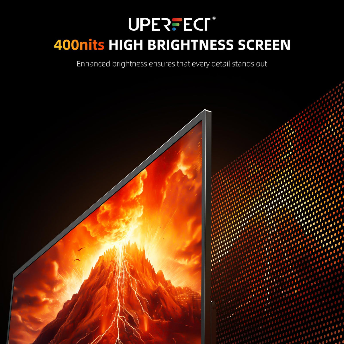 UPERFECT portable monitor QLED true color panel delivers vibrant visuals.
