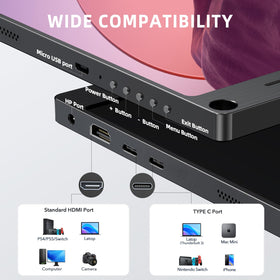 UPERFECT portable monitor HDR FHD display with vibrant colors and wide angles