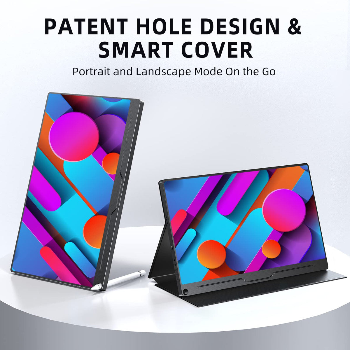 UPERFECT portable monitor smart cover protects and supports adjustable viewing