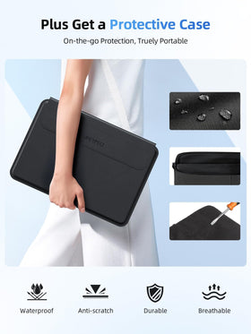 UPERFECT portable monitor USB-C/HDMI connectivity simplifies setup.