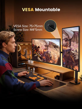 UPERFECT QLED monitor fits its protective case for easy travel.