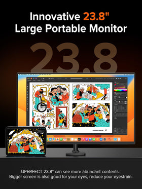 UPERFECT QLED 24-inch monitor lightweight travel companion for on-the-go work.