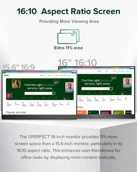 UPERFECT QLED matte screen with wide color range and eye-friendly glow.
