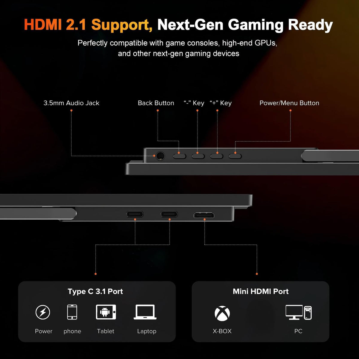 UPERFECT built-in stand and VESA mounting options for flexible setups