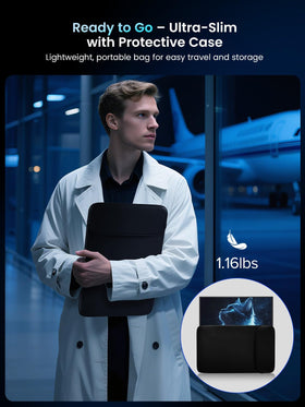 UPERFECT travel-friendly second screen in use with a laptop