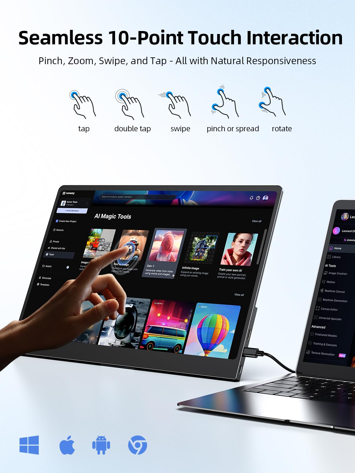 UPERFECT ultra-slim metal body from a side profile highlights its lightweight design.