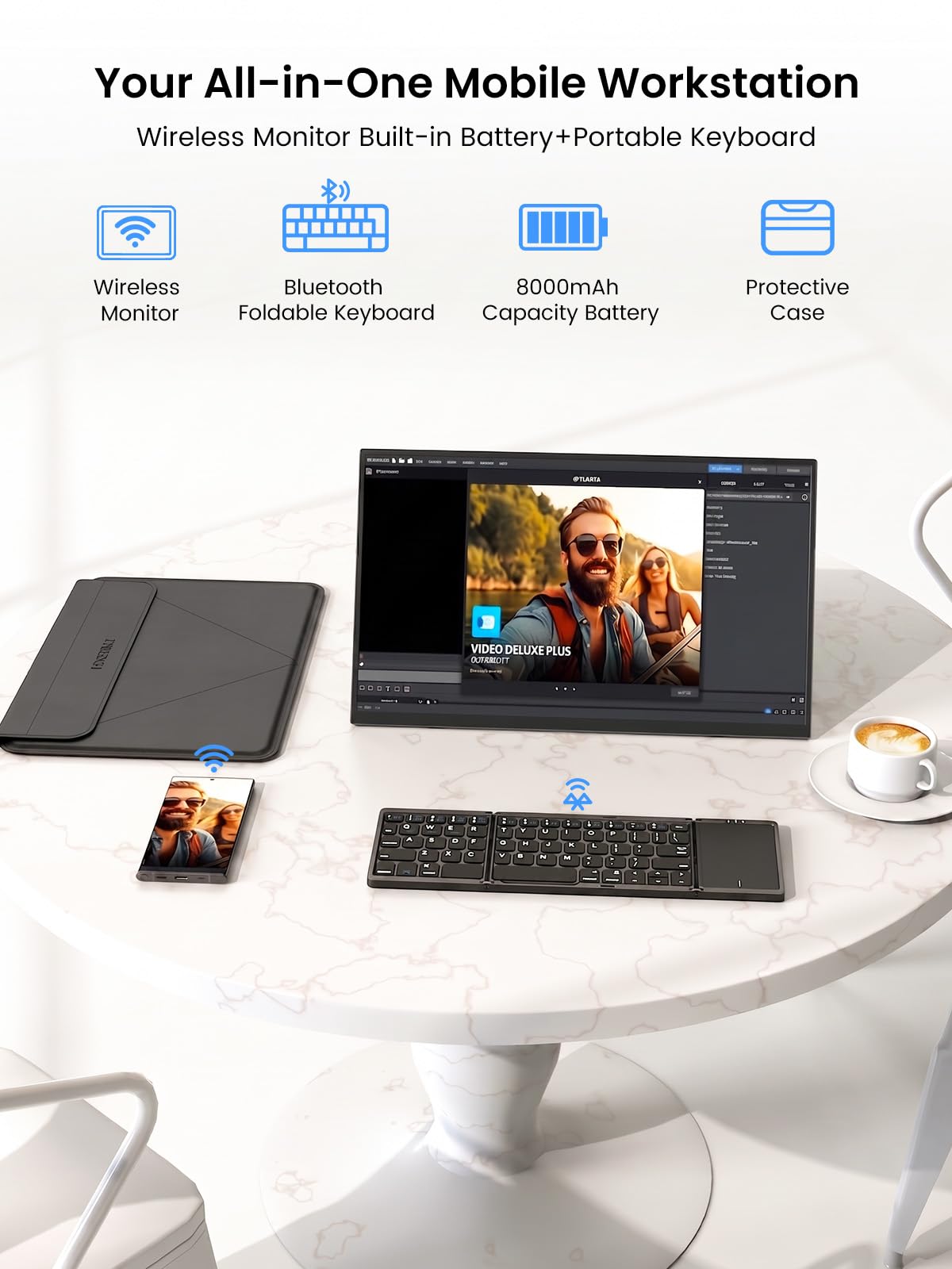 UPERFECT 15.6 inch full HD IPS screen delivering bright visuals for travel