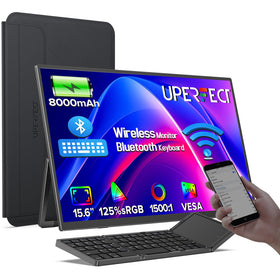 UPERFECT wireless monitor with 8000mAh battery for cordless productivity on the go
