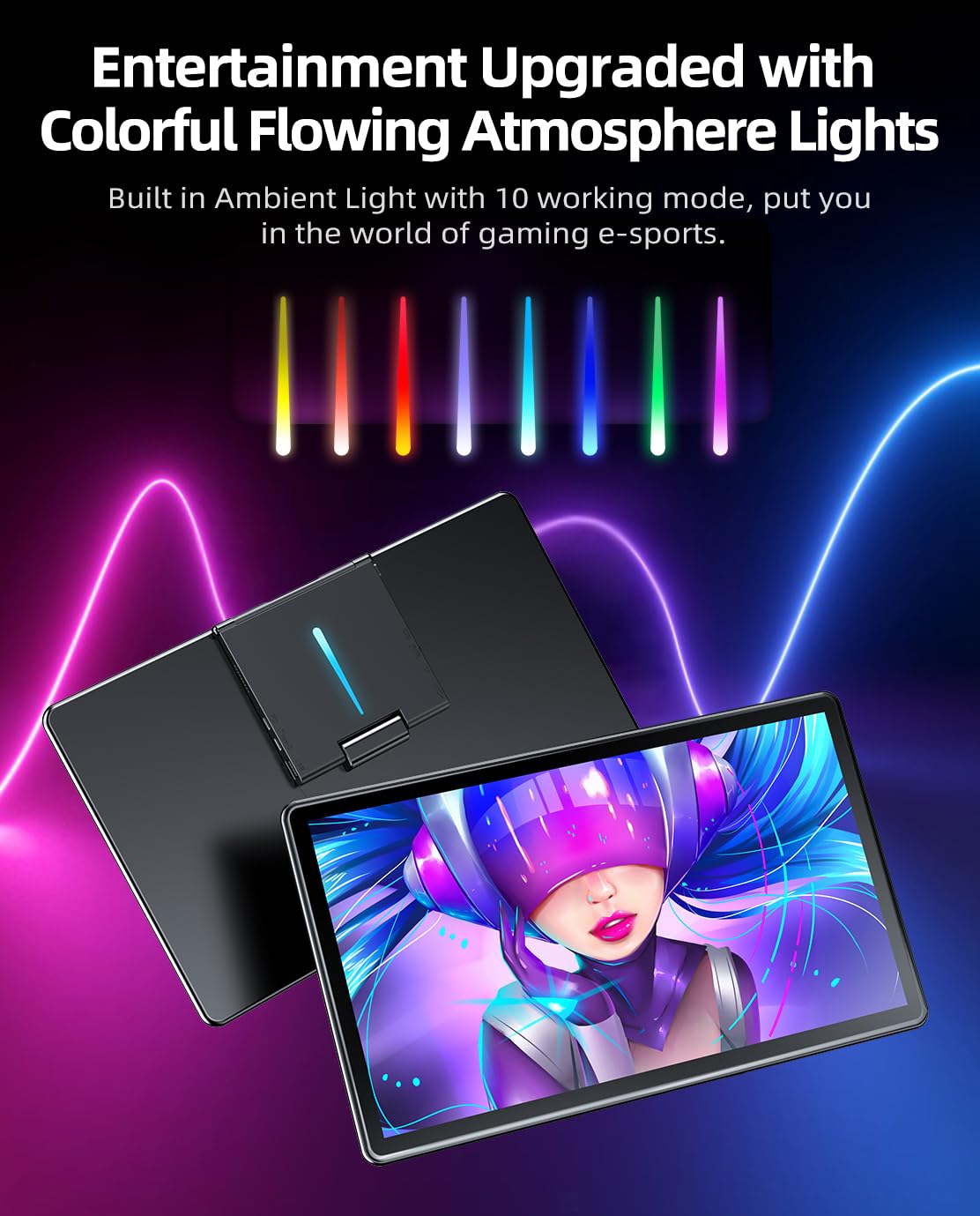 UPERFECT Y ambient light enhances immersive gaming and work ambience.