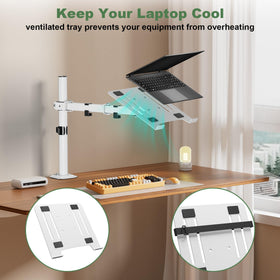 UPGRAVITY laptop raised to eye level for improved posture and comfort