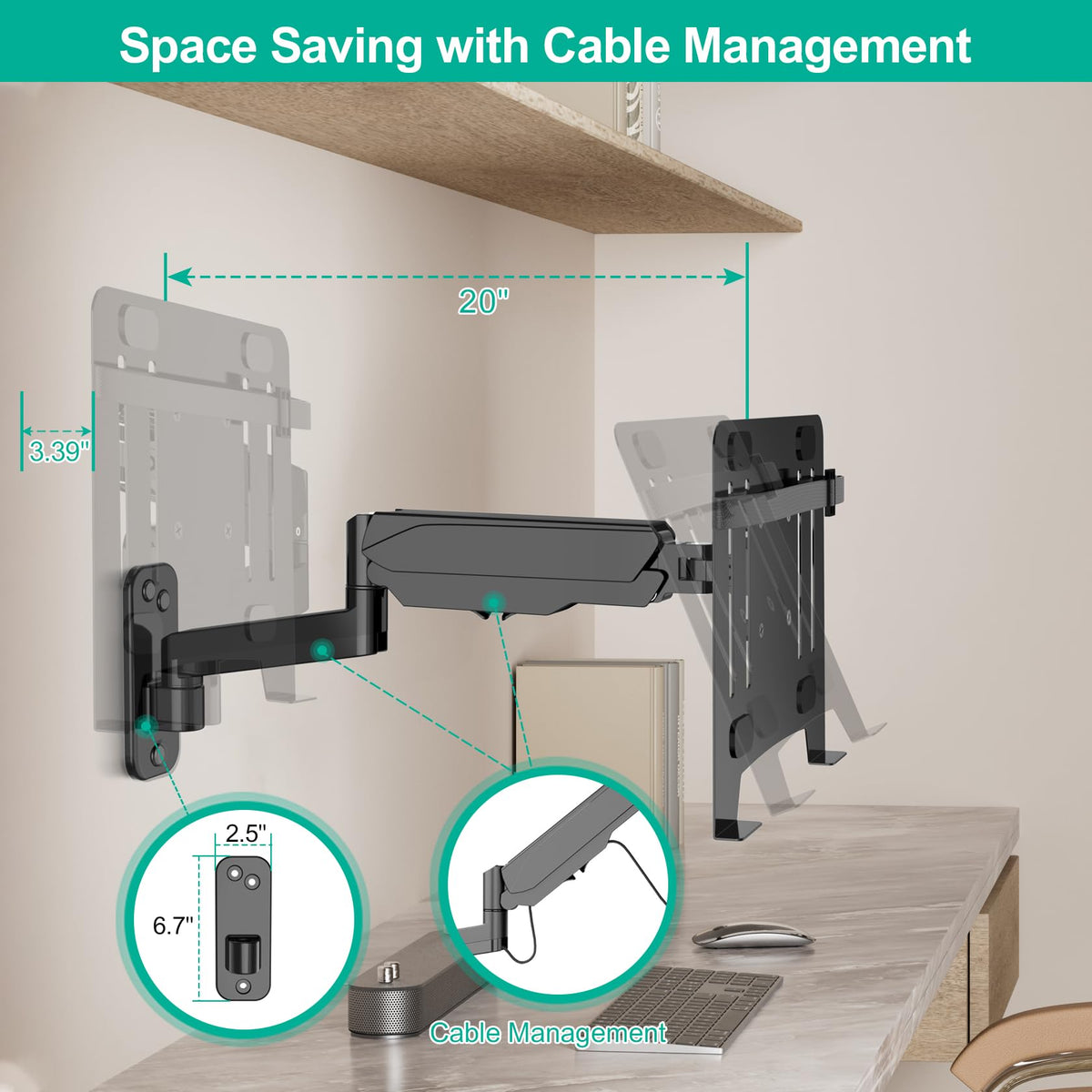 UPGRAVITY wall mount shows versatile tilt, swivel, and rotation for angles.