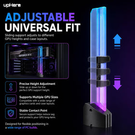UpHere ARGB acrylic frame enhances the LED glow for a premium PC look.