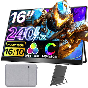 Upperizon 16-inch portable monitor showing 2K QHD clarity and vibrant 240Hz gameplay