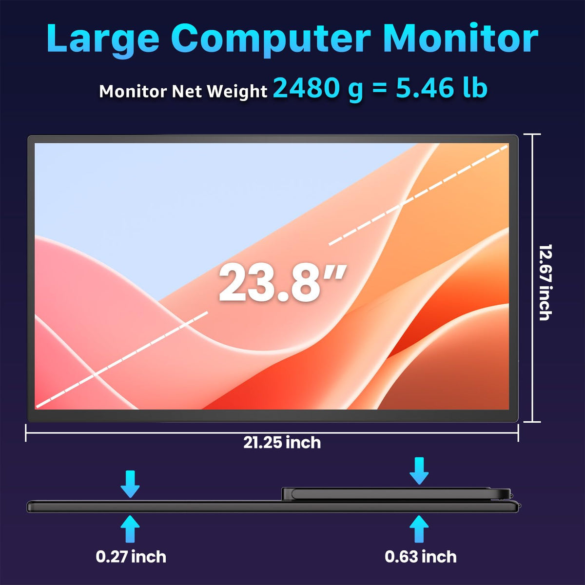 Upperizon 23.8-inch monitor travel setup for on-the-go productivity.