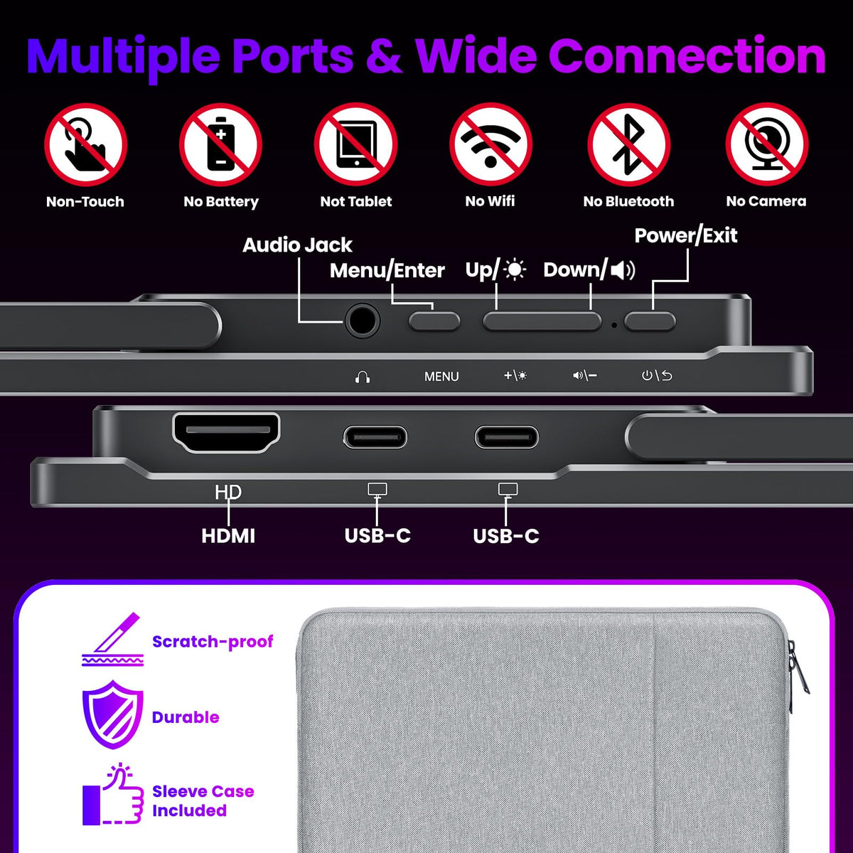 Upperizon built-in dual speakers enhance portable video calls and entertainment.