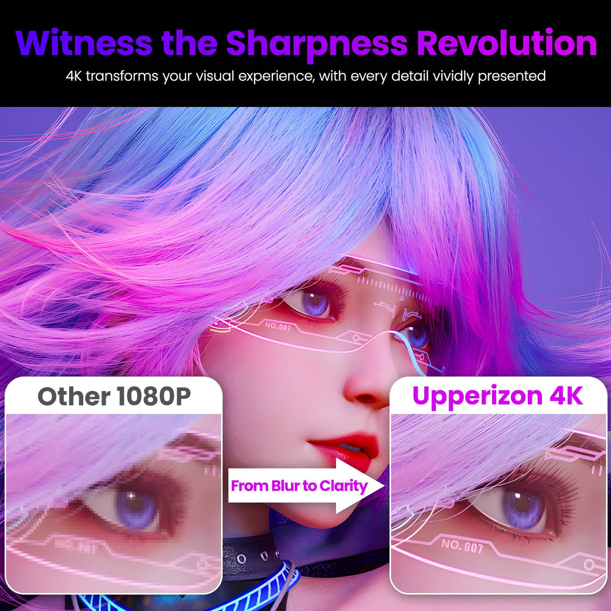 Upperizon matte glare-reduction screen reduces reflections in bright environments.