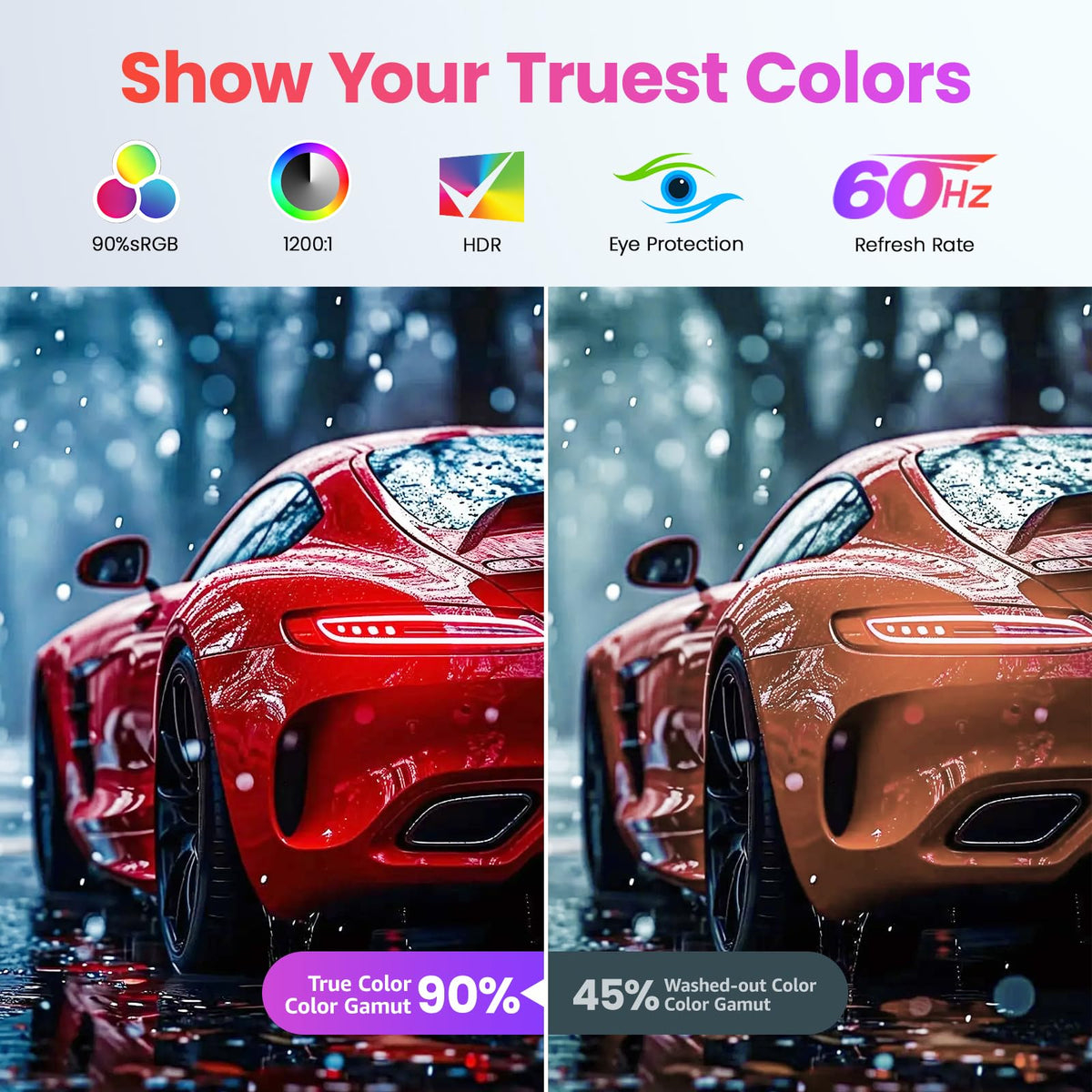 Upperizon monitor with high contrast and wide color for rich visuals