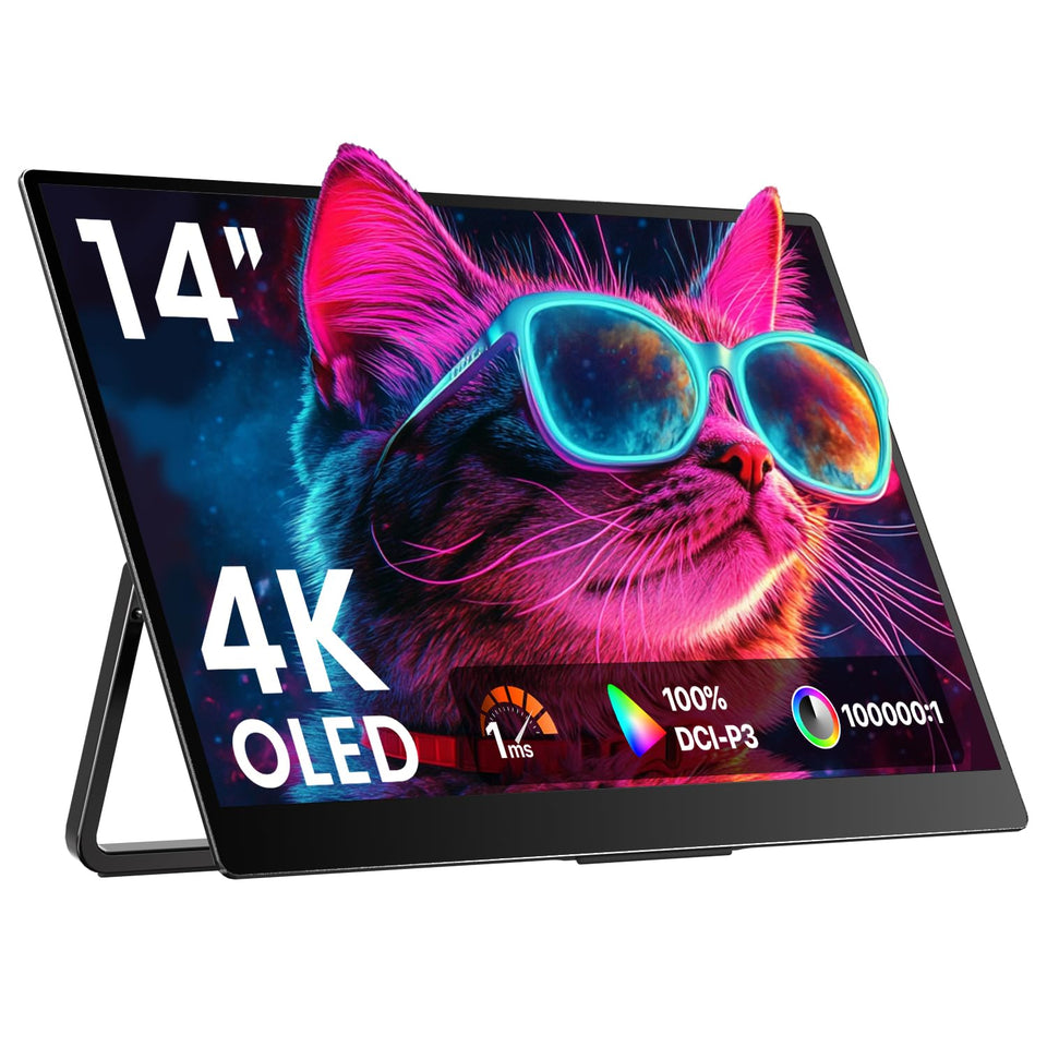 Upperizon 14-inch OLED monitor front view for precise color fidelity.