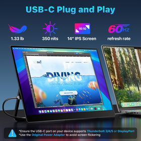 Upperizon monitor ports and connection show easy USB-C and HDMI setup.