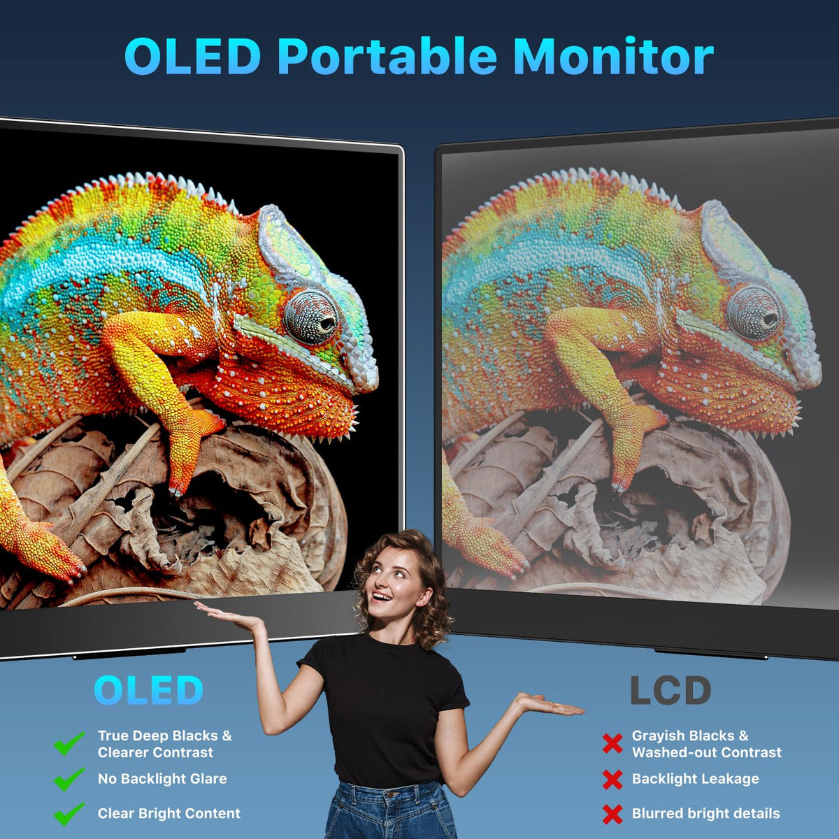 Upperizon side-angle view highlights slim and portable design.
