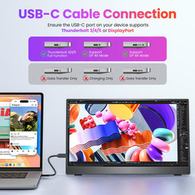 Upperizon portable monitor side ports show versatile connectivity options