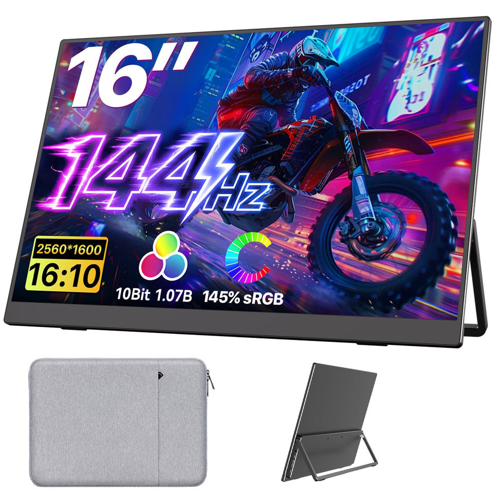 Upperizon portable monitor 16-inch front view highlighting crisp 2K QHD display for productivity