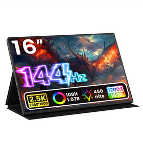 Upperizon portable monitor 16-inch front view showcases a compact travel-ready design for on-the-go work.