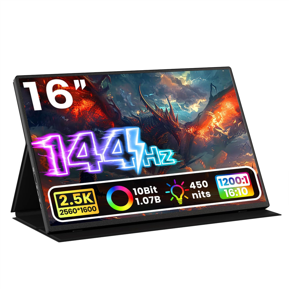 Upperizon portable monitor 16-inch front view showcases a compact travel-ready design for on-the-go work.