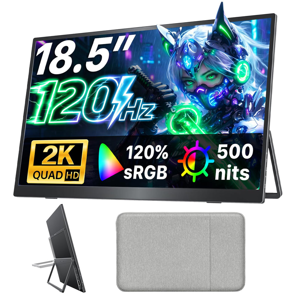 Upperizon portable monitor 18.5 inch front view highlights immersive 2K visuals.