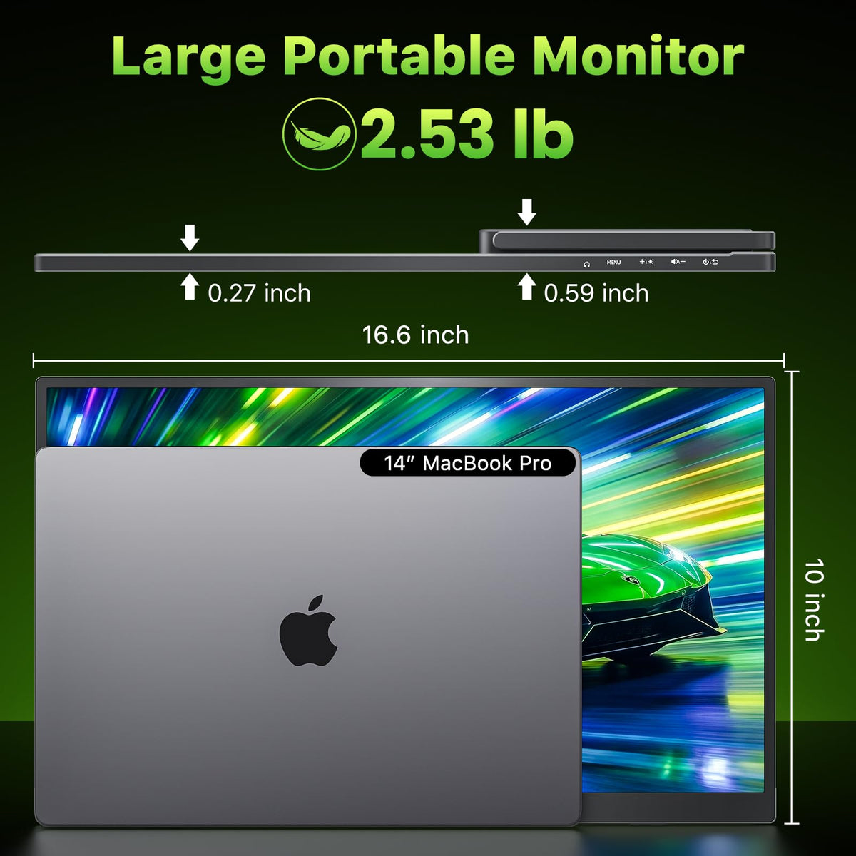 Upperizon portable monitor 18.5 inch VESA mount compatible.