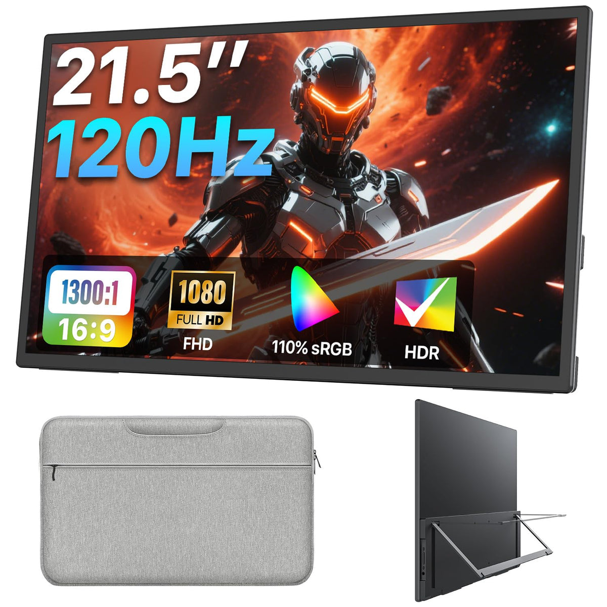 Upperizon 21.5-inch portable monitor front view for on-the-go productivity.