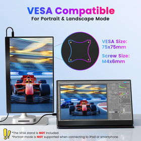Upperizon portable monitor connects via HDMI and USB-C for easy setup