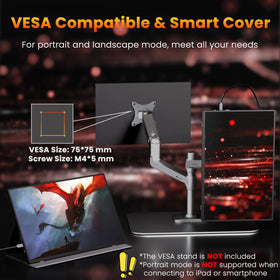 Upperizon smart cover with built-in speakers indicates protective carry and audio capability.