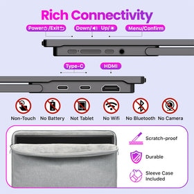 Upperizon travel setup illustrating ultra-slim portability in a bag
