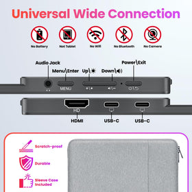 Upperizon portable monitor with VESA 75x75 mounting for arm or wall