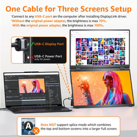 Upperizon ports with USB-C and mini-HDMI connectivity for versatile connections.