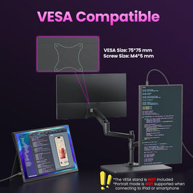 Upperizon VESA mount compatibility for landscape or portrait setups