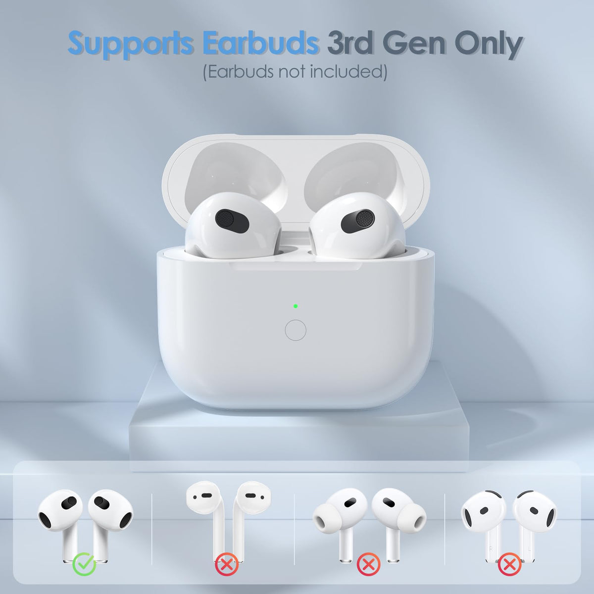 Upqiany AirPods 3 case with smooth matte finish and compact design.