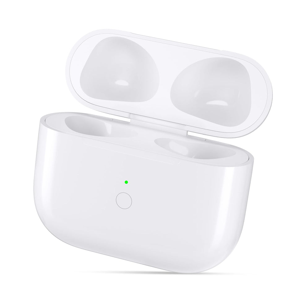 Upqiany AirPods 3 white case front view for easy wireless charging on the go.