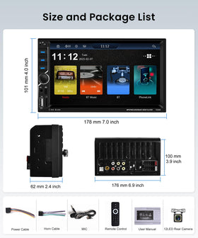 Upriding 7-inch touchscreen car radio display for easy navigation and media control
