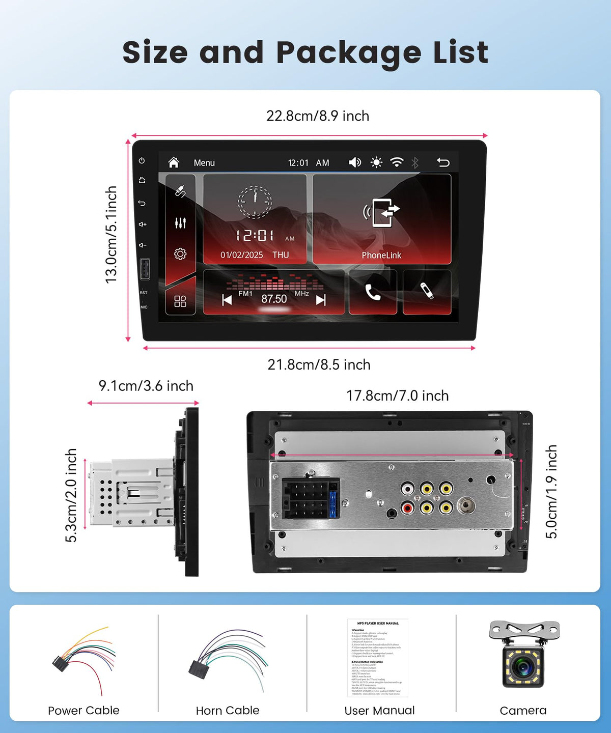 Upriding backup camera closeup with 12-LEDs for clearer night reversing
